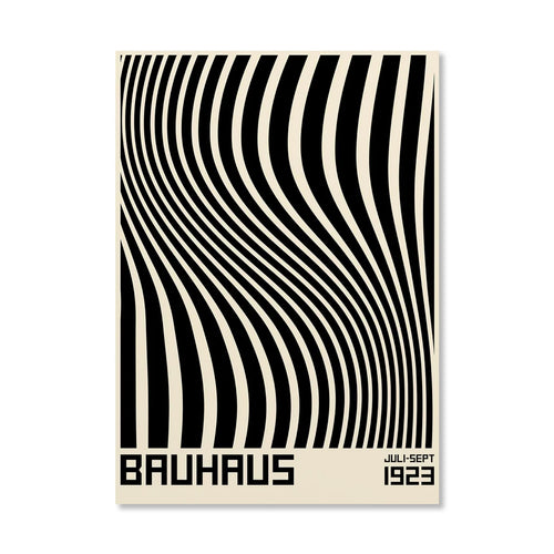 Black & White Lines Illusion Bauhaus Poster