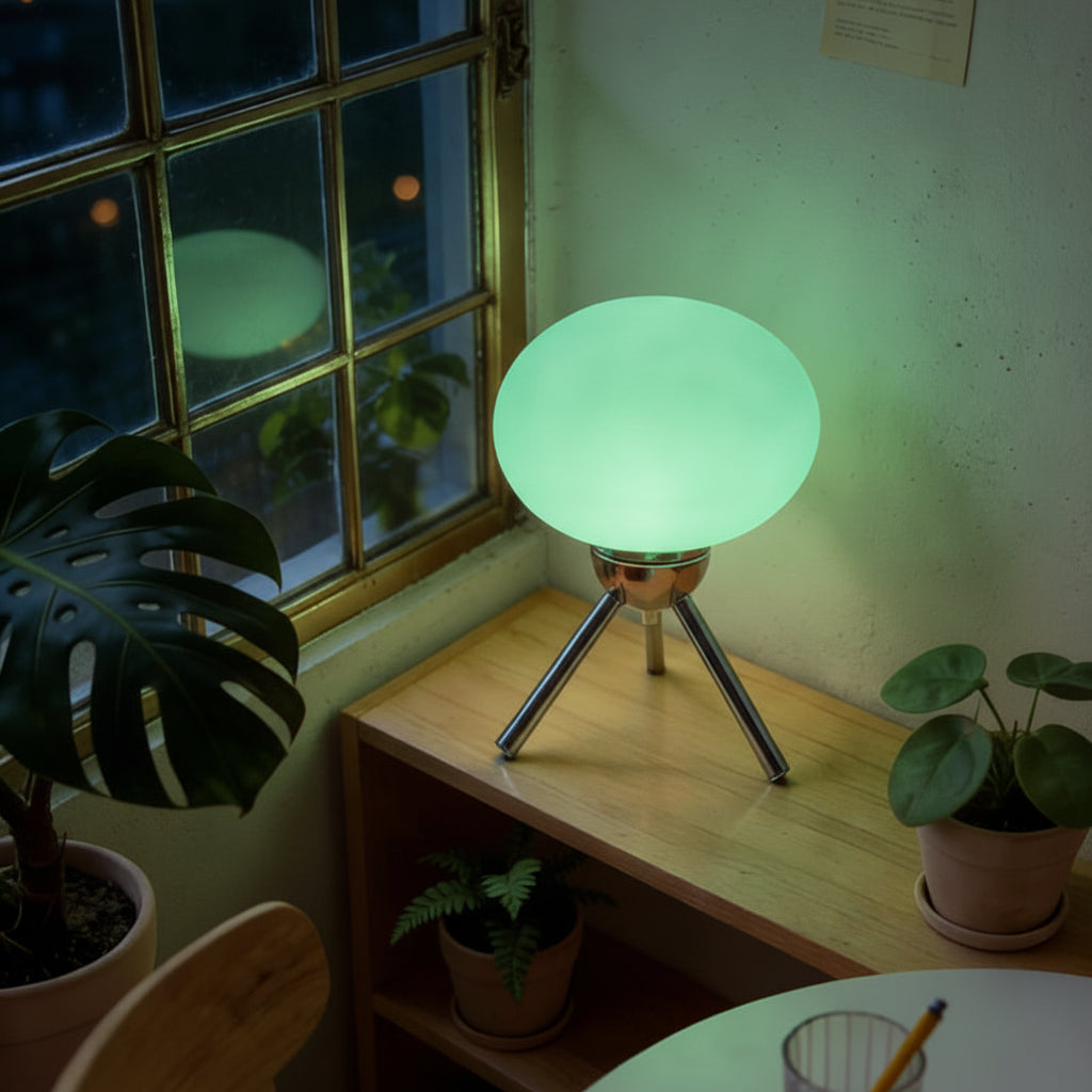 Glass Orb Tripod Table Lamp