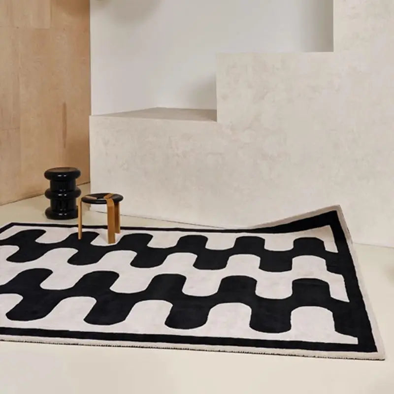Modern Wavy Geometric Rug