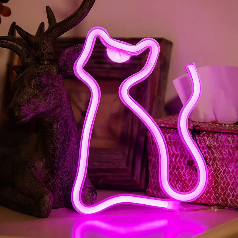 Cat Shaped Neon LED Sign