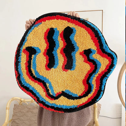 Glitch Smiling Tufted Rug  Product variant