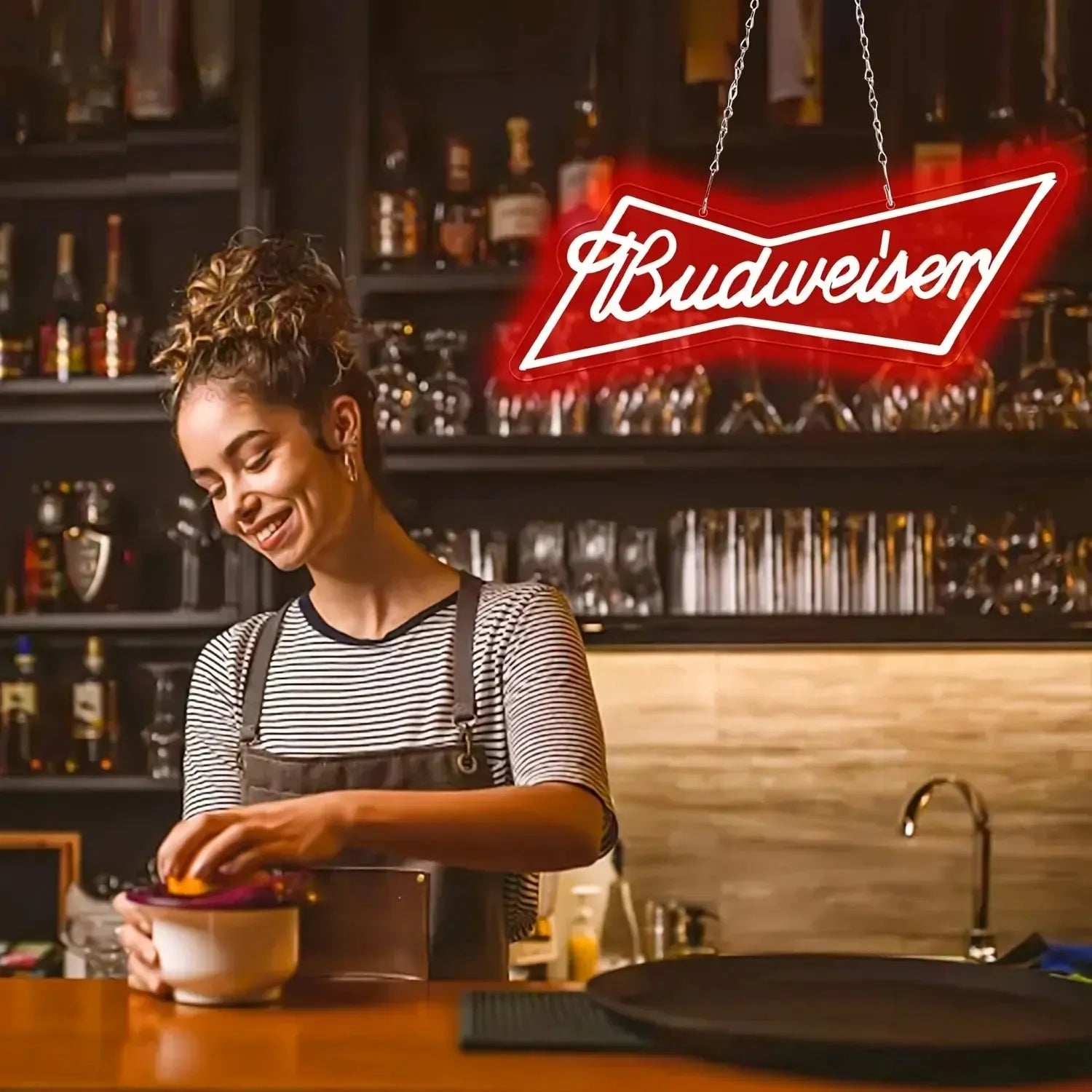 budweiser logo beer bar Neon Signs  Bar Neon Beer Light Sign for Wall Decor , for Man Cave Bedroom Shop Beer Club Pub Bistro  Product variant