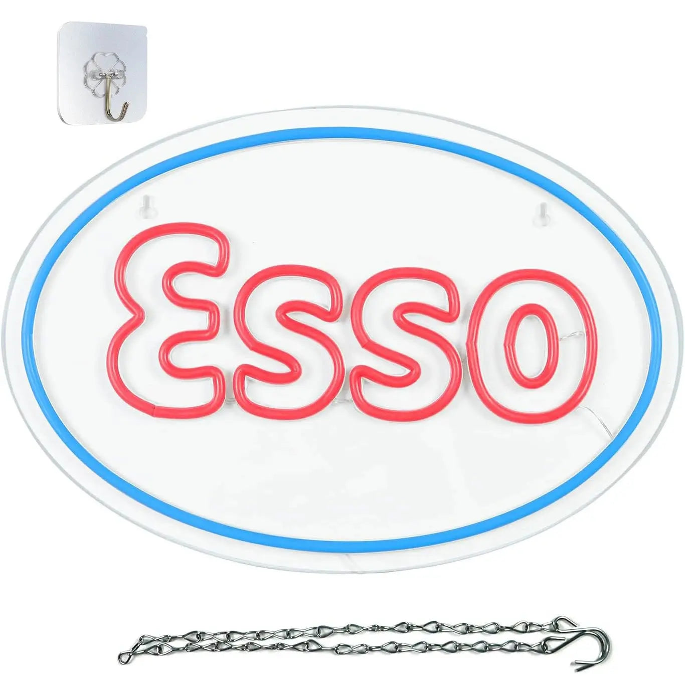 1 piece of Esso garage LED neon light decoration sign, used for garage wall lubrication, oil store, gas station display lighting  Product variant