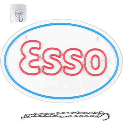 1 piece of Esso garage LED neon light decoration sign, used for garage wall lubrication, oil store, gas station display lighting  Product variant