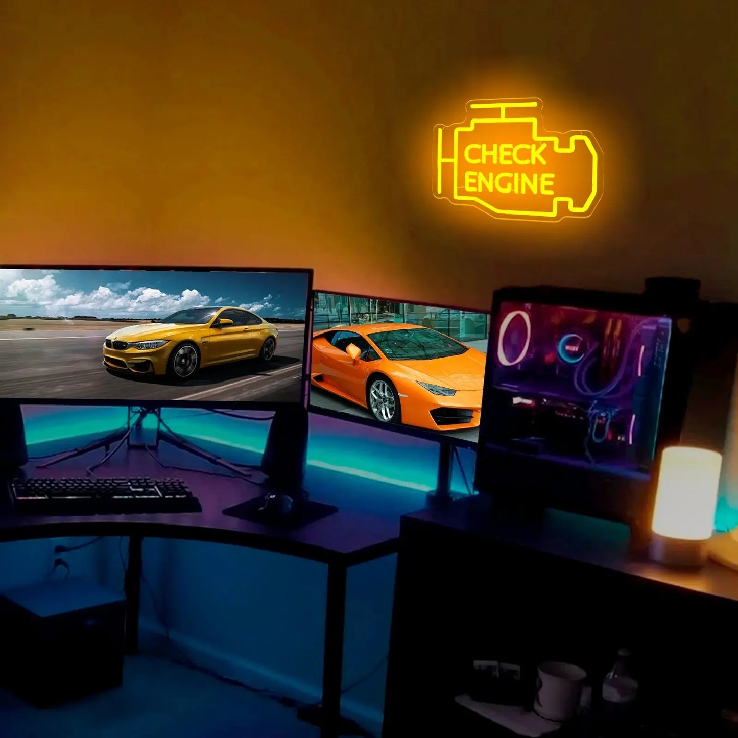 Garage Car Service Neon Led Sign Light Auto Repair Shop Car Check Engine Game Room Decor Wall Bar Neon Lights Lamp  Product variant