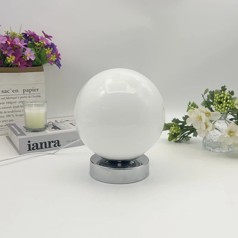 Dimmable Glass Sphere Table Lamp