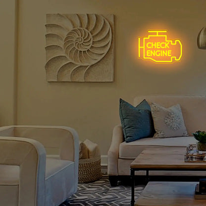 Garage Car Service Neon Led Sign Light Auto Repair Shop Car Check Engine Game Room Decor Wall Bar Neon Lights Lamp  Product variant