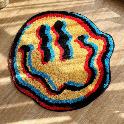 Glitch Smiling Tufted Rug  Product variant
