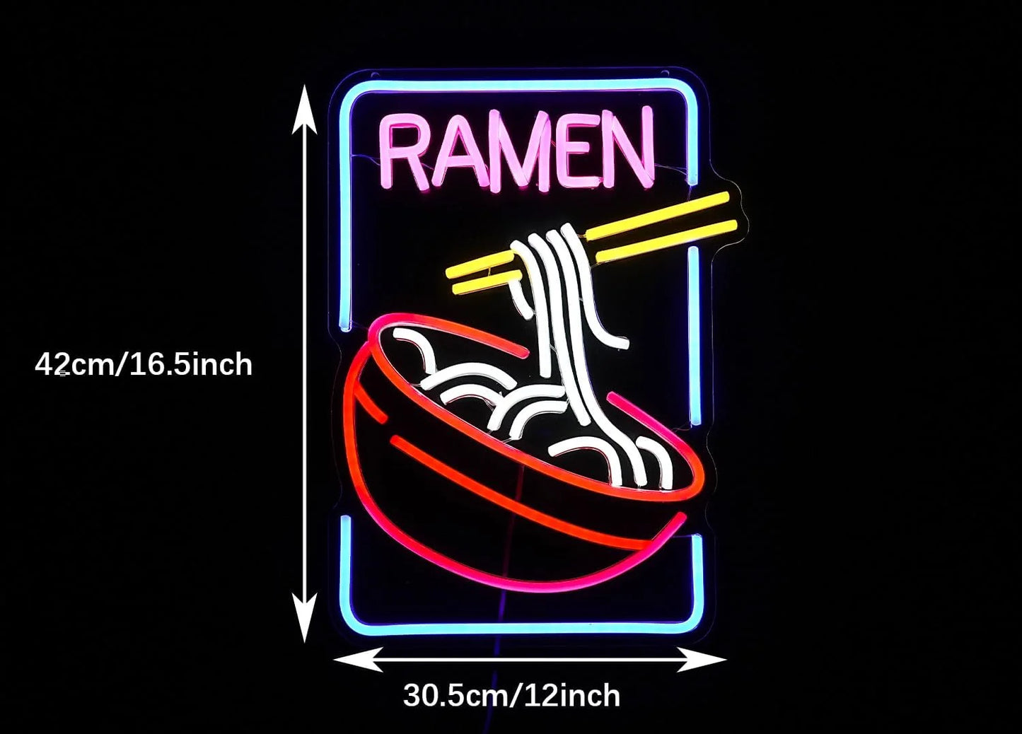 USB Dimmable Ramen Bowl Neon Sign with Noodles and Chopsticks LED Light for Japanese Restaurant Kitchen Decor Vibrant Wall Art  Product variant