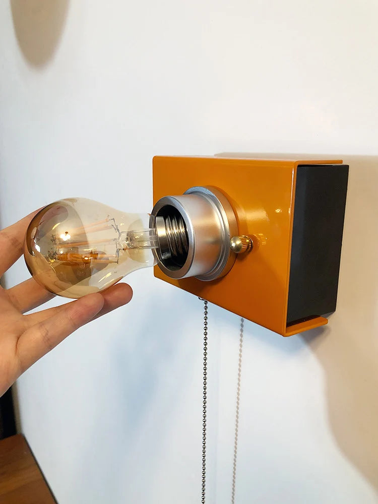 Retro Industrial Orange Table Lamps
