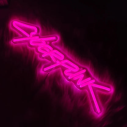 Cyberpunk Neon Sign, Pink Letter Sign, Used For Wall Decor, Unique Gift For Computer Enthusiasts, E-Sports Room, Man Cave Decor.  Product variant