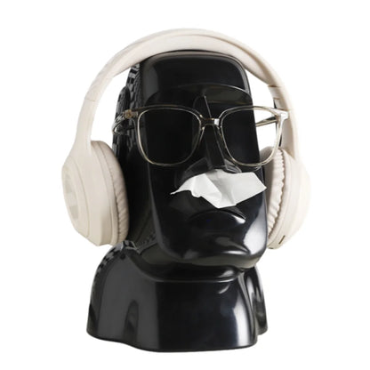 Stone Statue Tissue Box Headphone Holder
