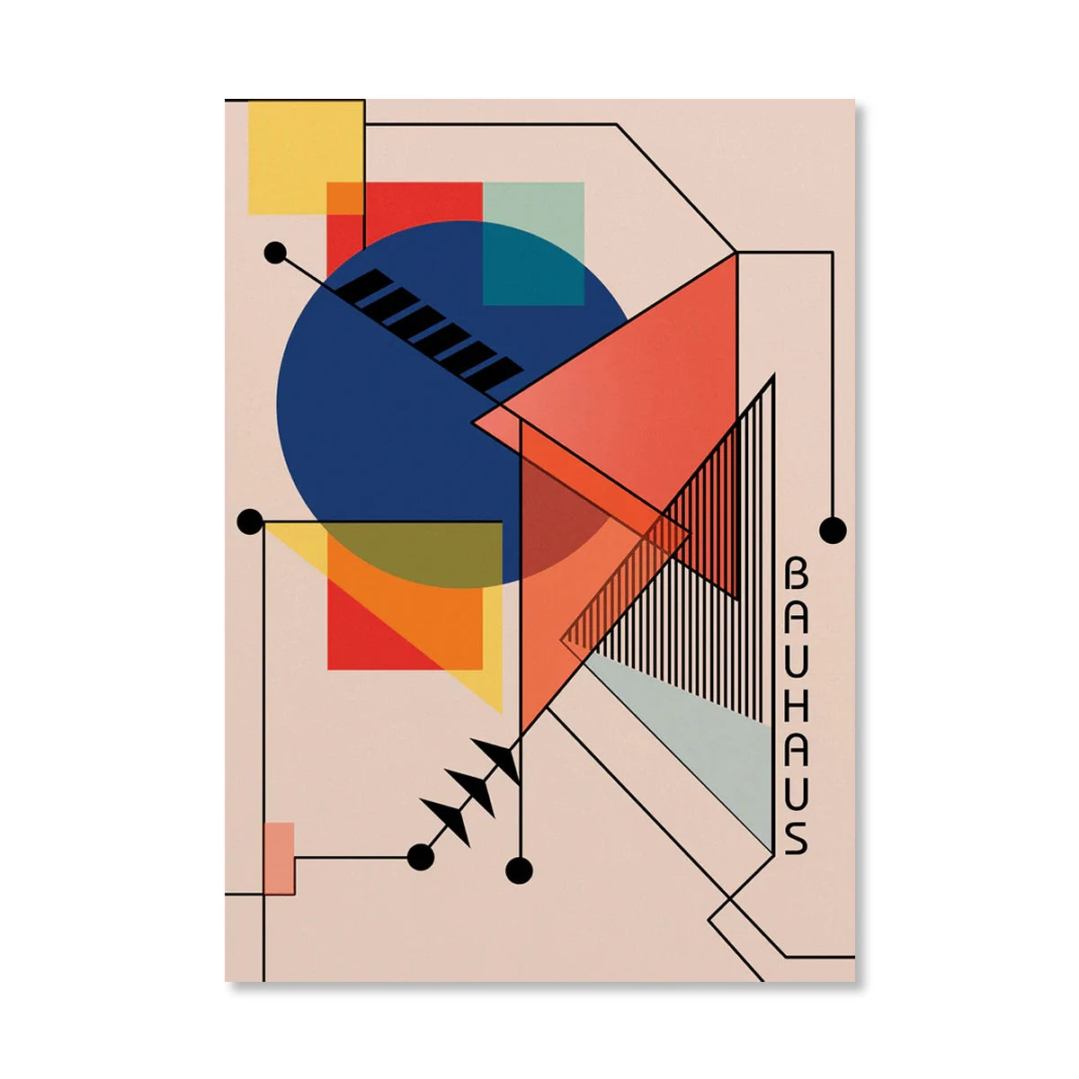 Circle & Lines Bauhaus Poster