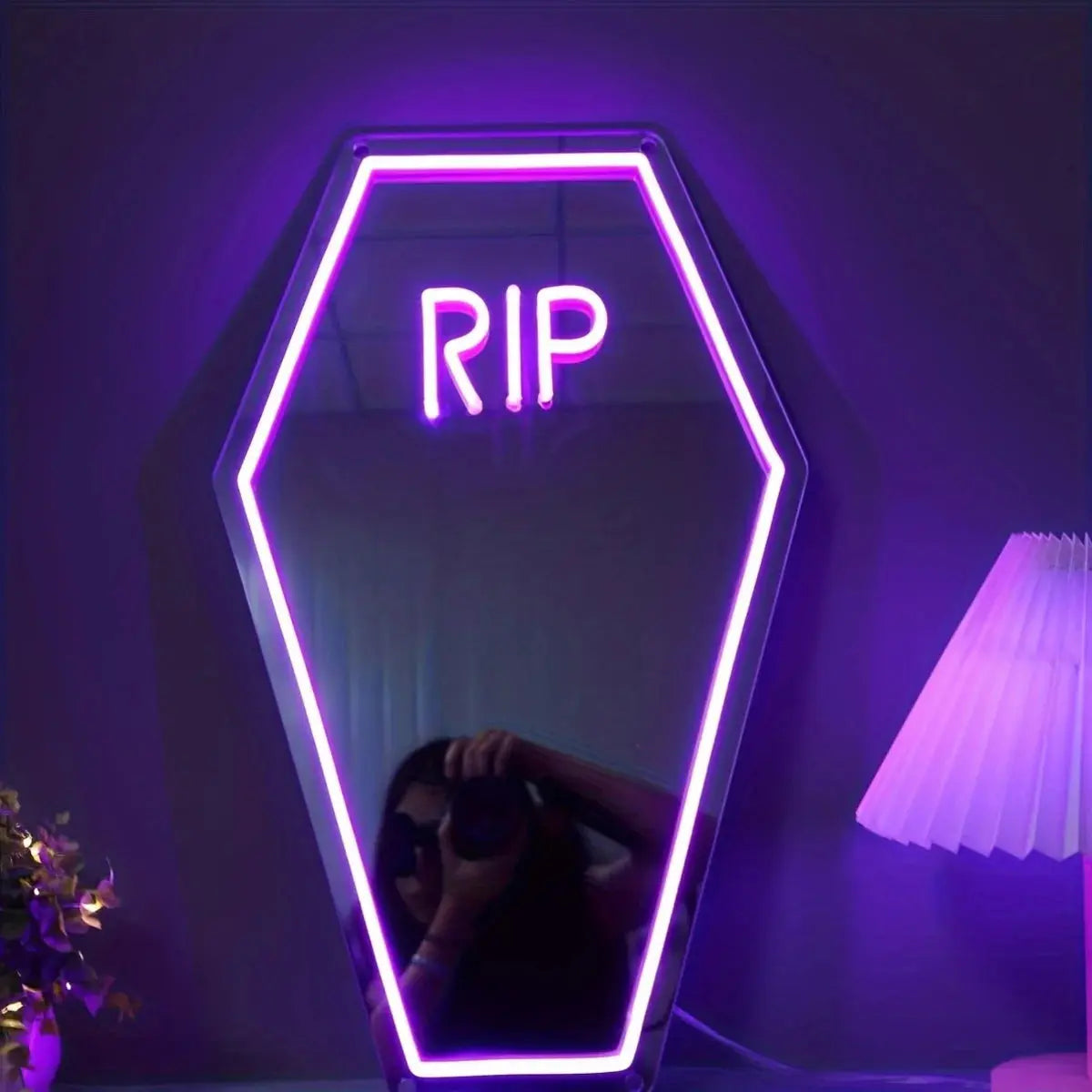 RIP Gravestone Neon Wall Mirror  Product variant
