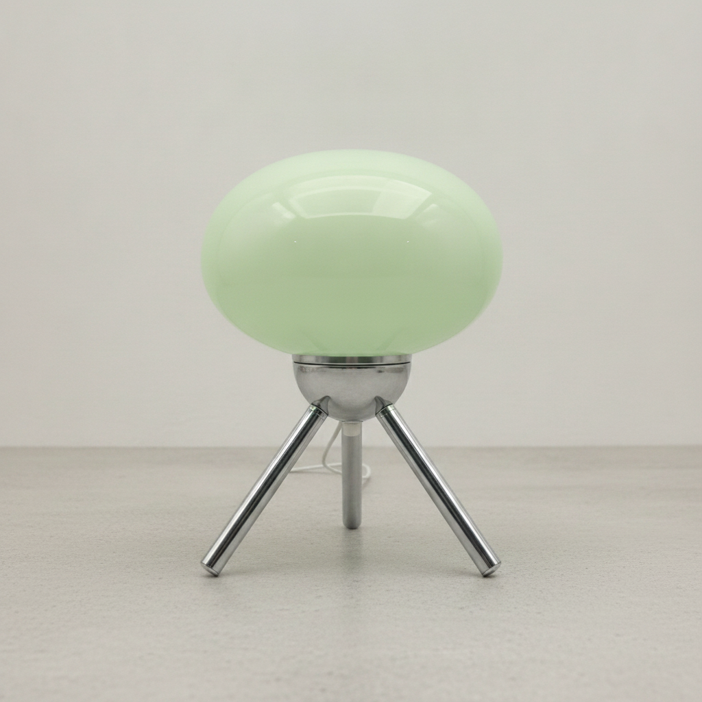 Glass Orb Tripod Table Lamp - green