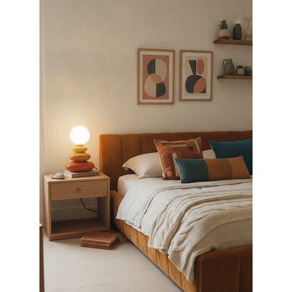 Ceramic Stacked LED Table Lamp - lifestyle 2