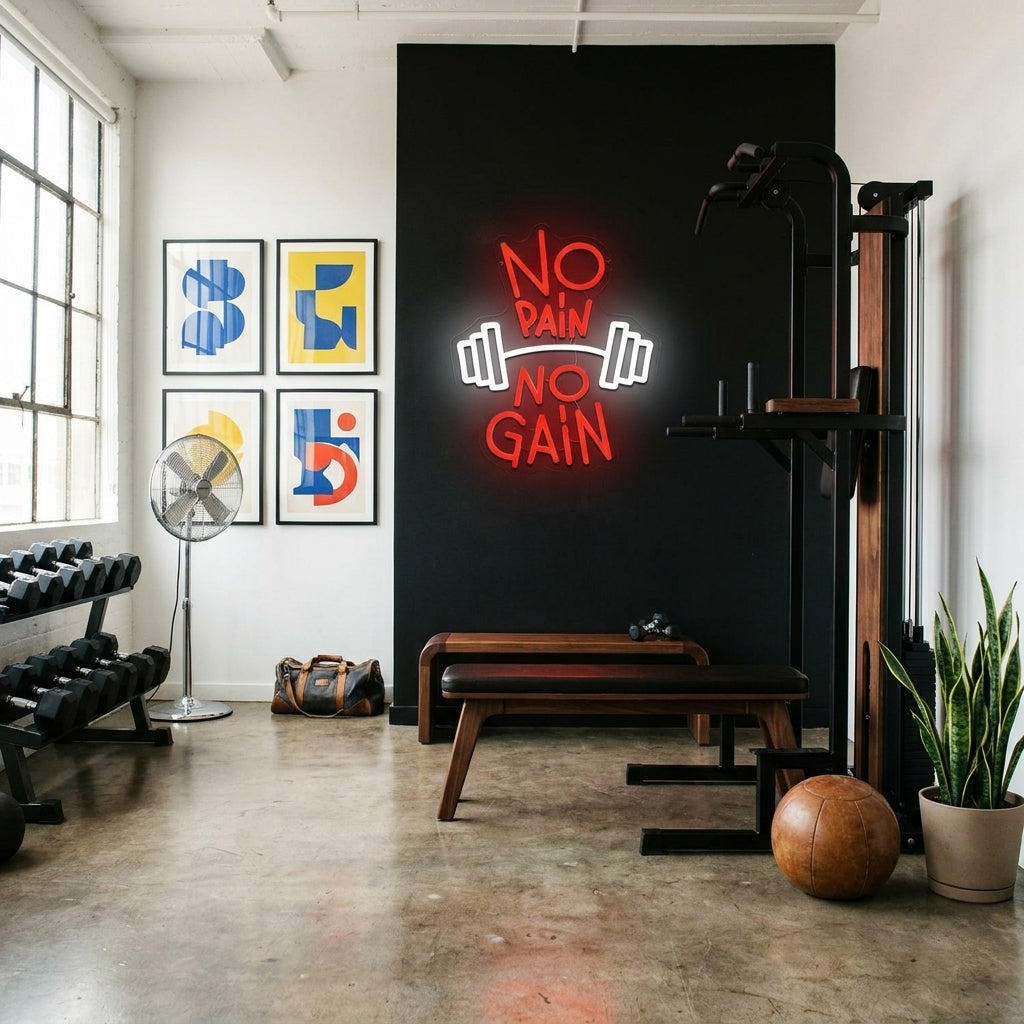 No Pain No Gain Neon Sign - lifestyle 3