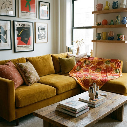 Soft Flannel Pizza Blanket - lifestyle 3