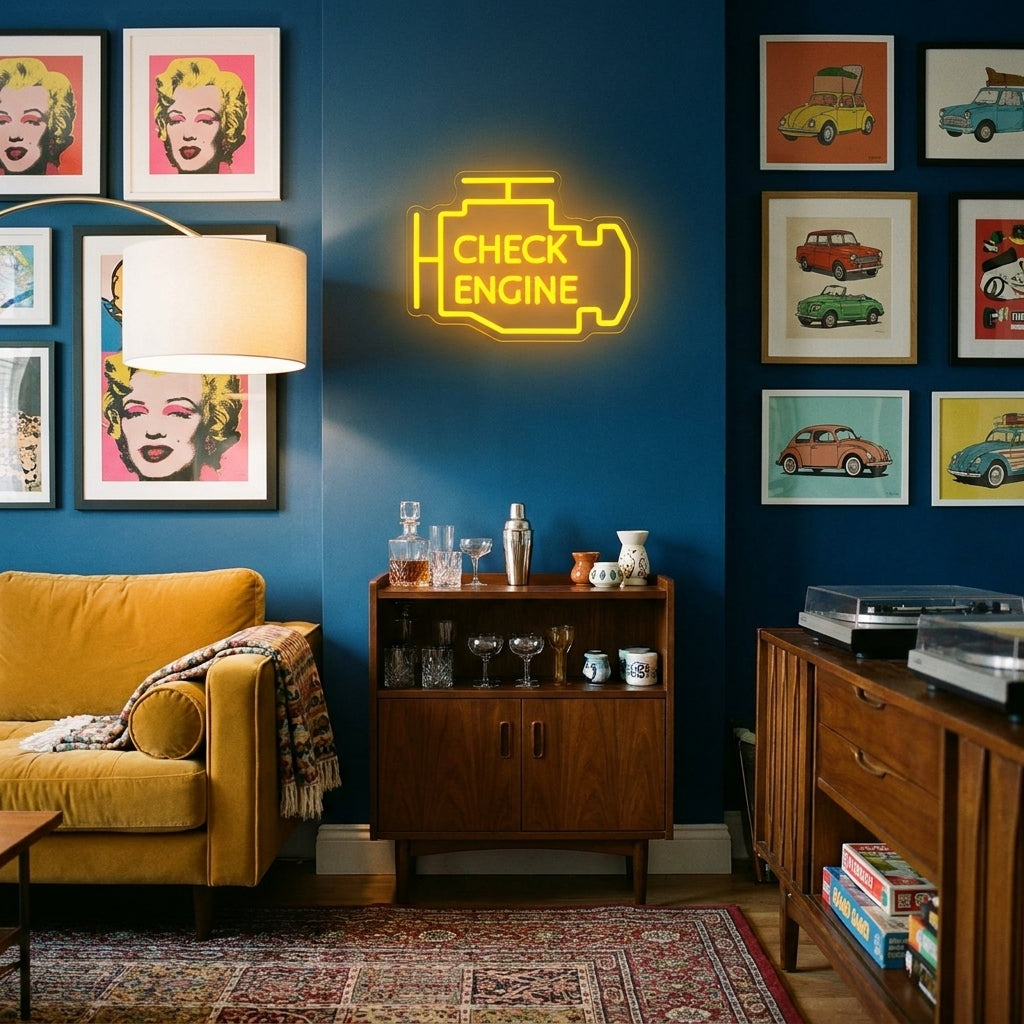 Check Engine Neon LED Wall Sign - lifestyle 1
