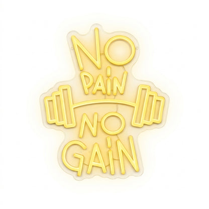No Pain No Gain Neon Sign - 35x29cm-YELLOW