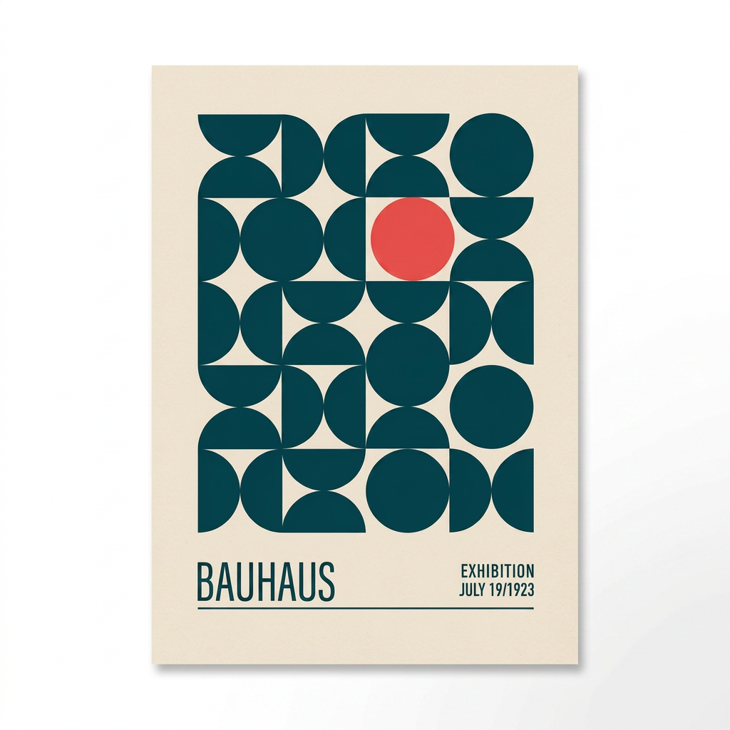 Blue & Red Modern Shapes Bauhaus Poster