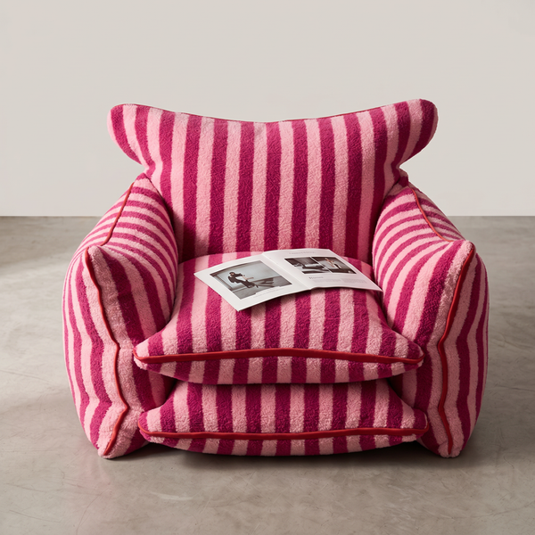 Red Striped Lazy Sofa Chair