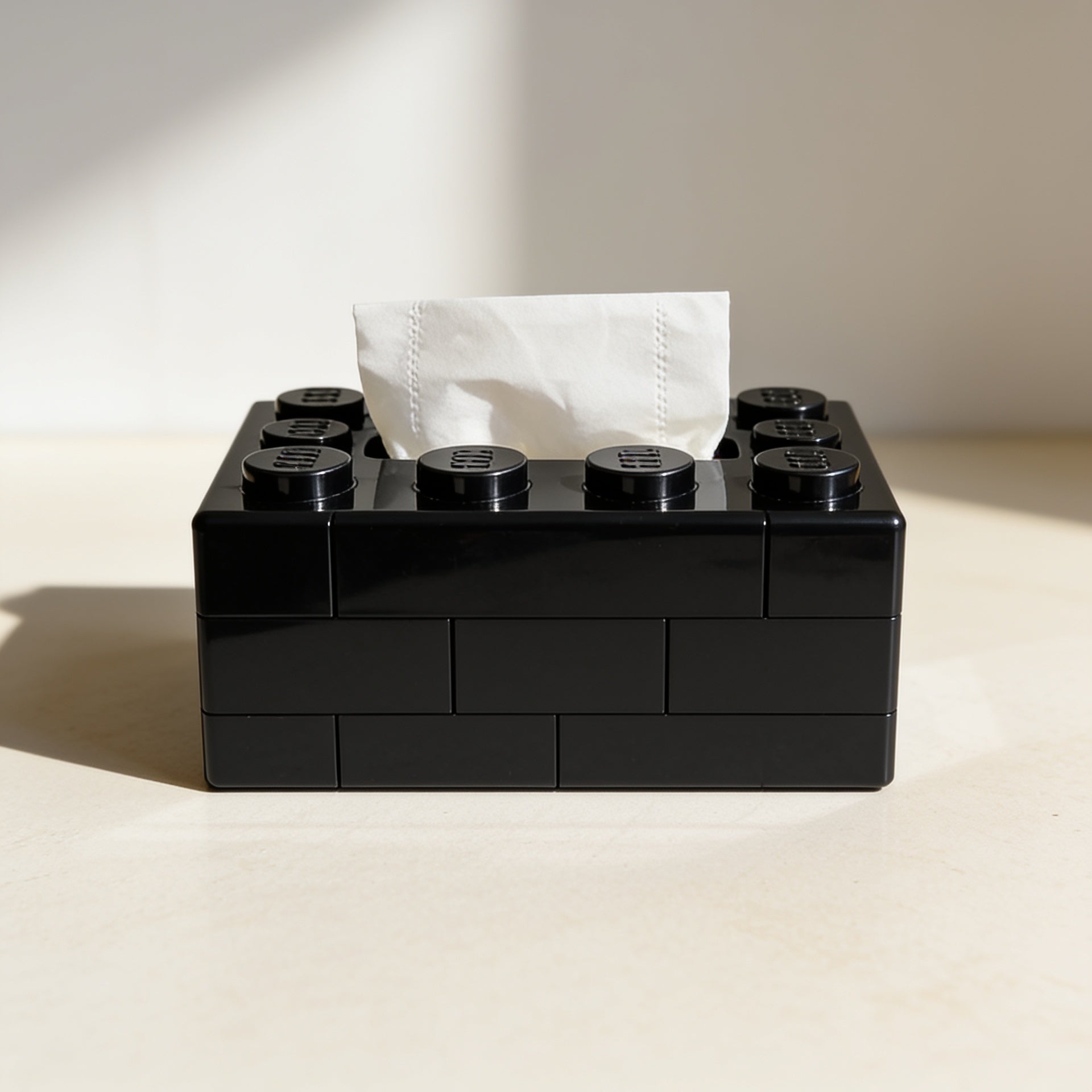 Building Block Tissue Box — Black