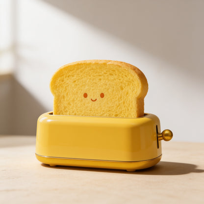 Cute Toast ABS Night Light - Yellow