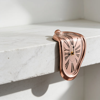 Melting Distorted Wall Clock - Rose Gold