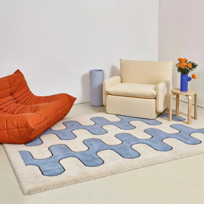 Modern Wavy Geometric Rug — medium lifestyle