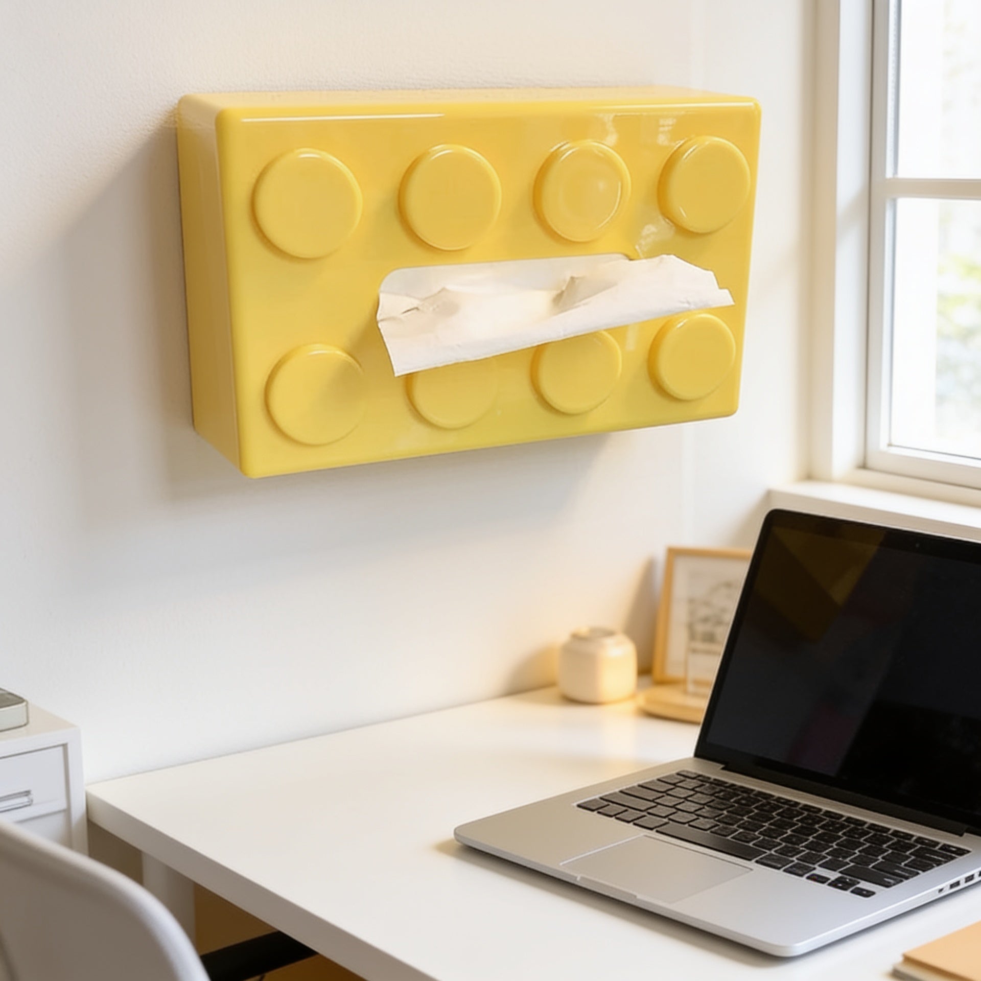 Plastic Building Block Tissue Box - Home Office Mid Shot