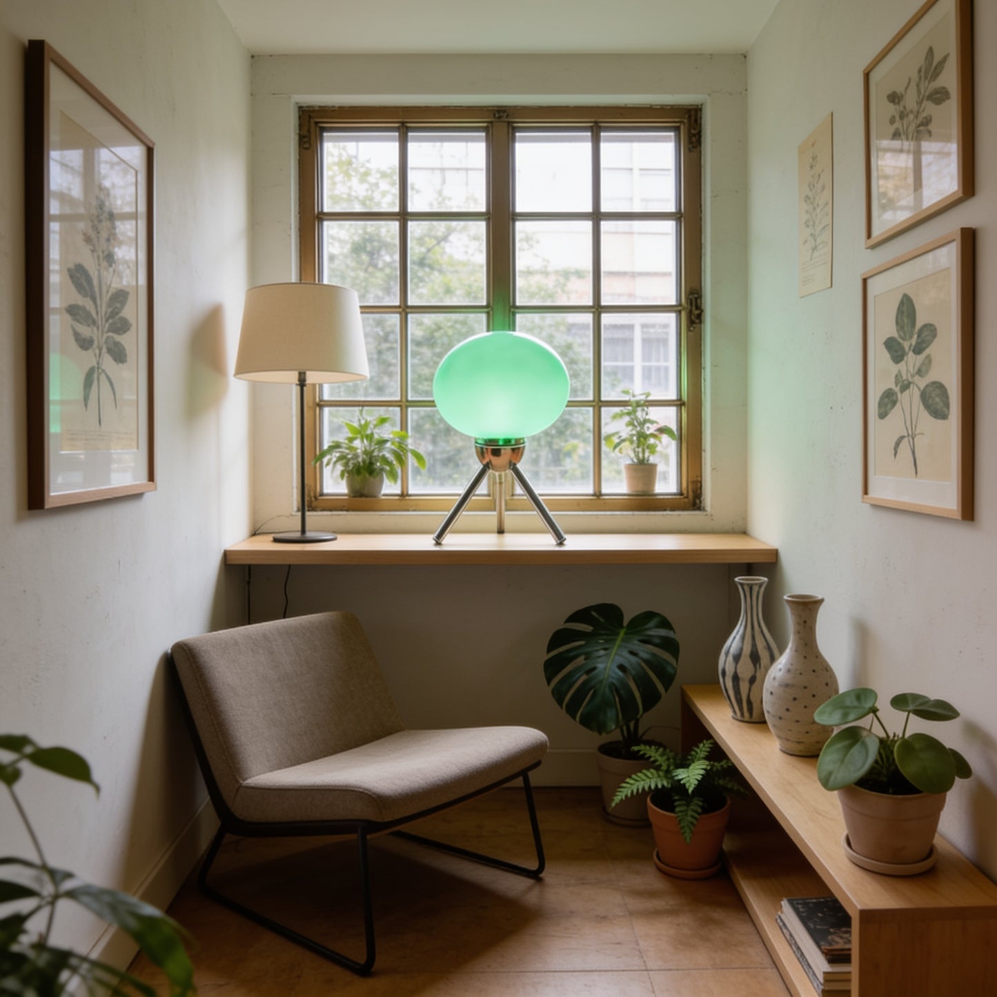 Glass Orb Tripod Table Lamp lifestyle room