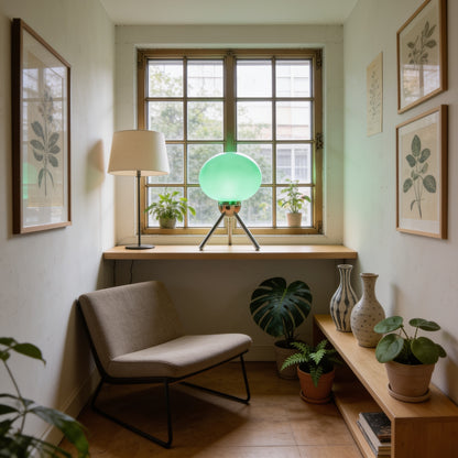 Glass Orb Tripod Table Lamp lifestyle room