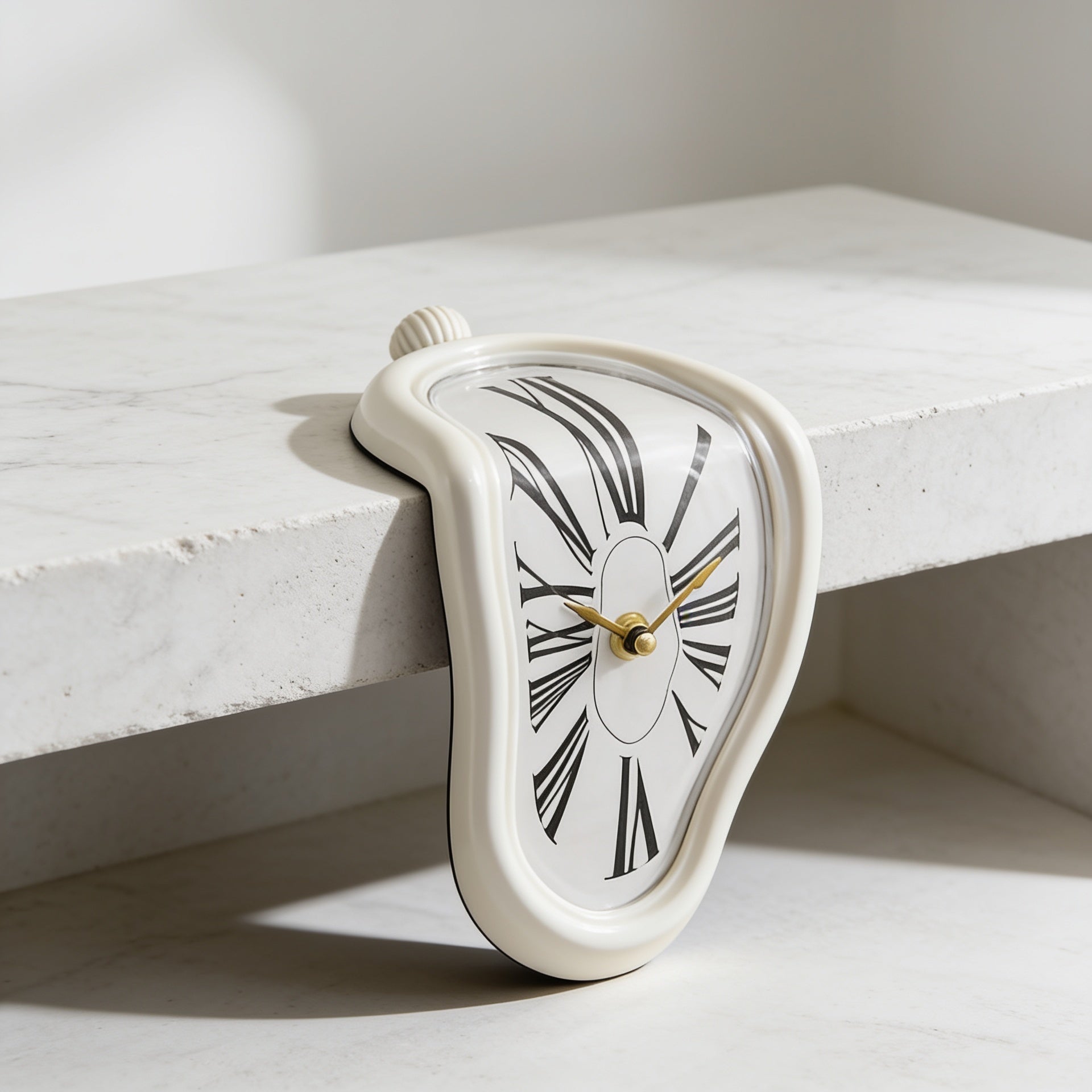 Melting Distorted Wall Clock - White