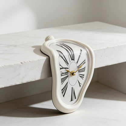 Melting Distorted Wall Clock - White