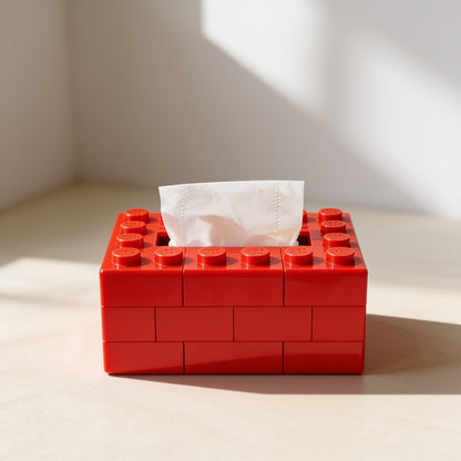 Building Block Tissue Box — Red