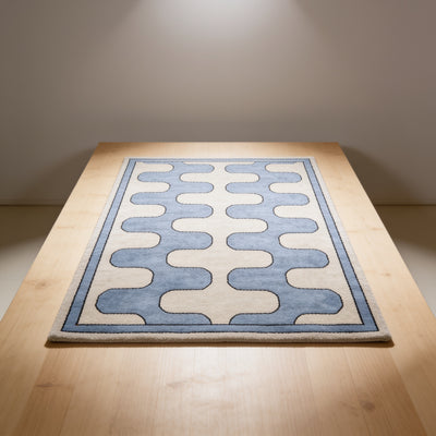 Modern Wavy Geometric Rug — studio shot