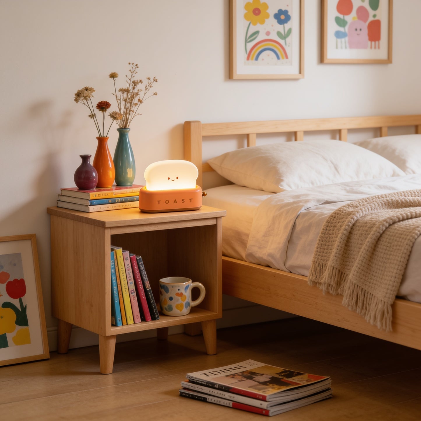 Cute Toast ABS Night Light lifestyle room