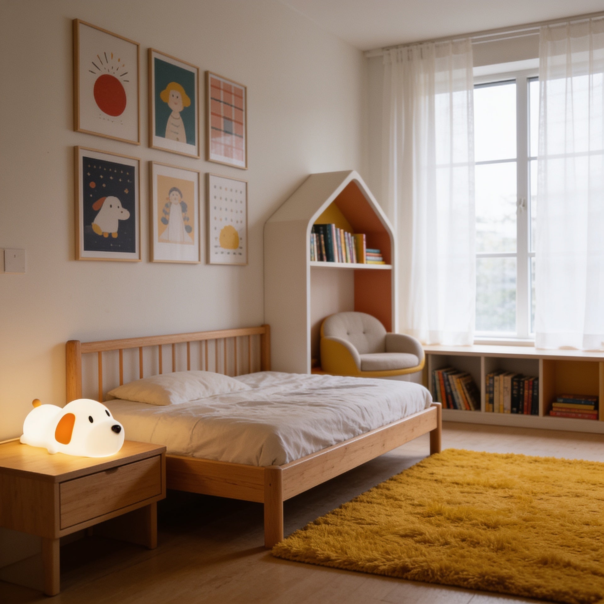 Silicone Puppy LED Night Light lifestyle room