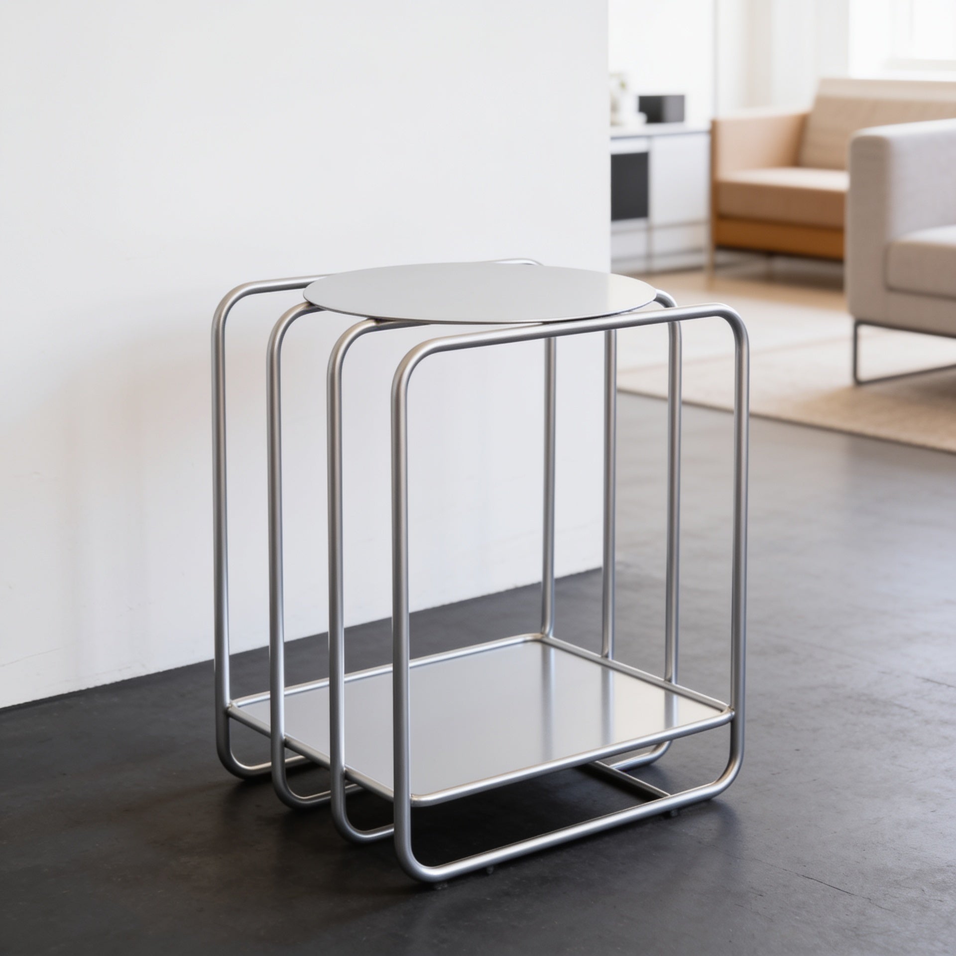 Minimalist Iron Art Side Table — medium lifestyle