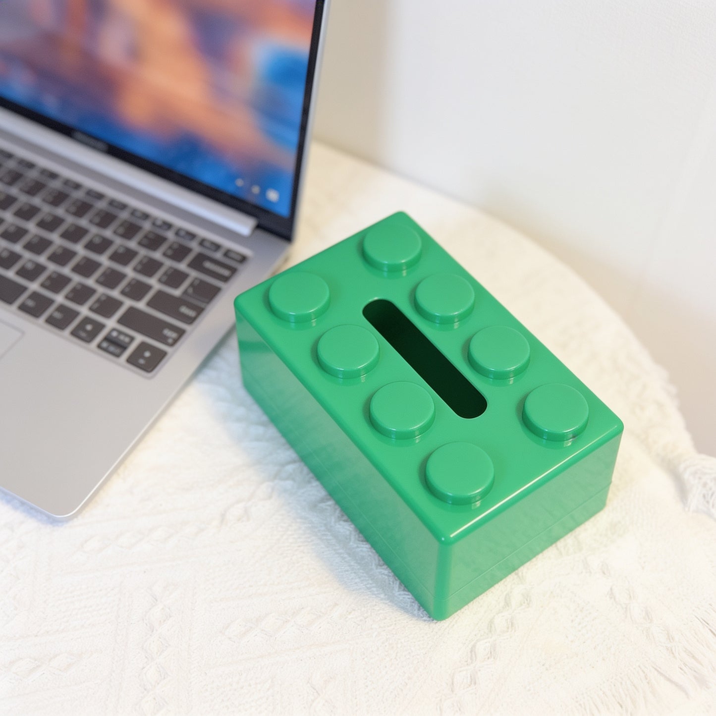 Plastic Building Block Tissue Box - Home Office Close-Up