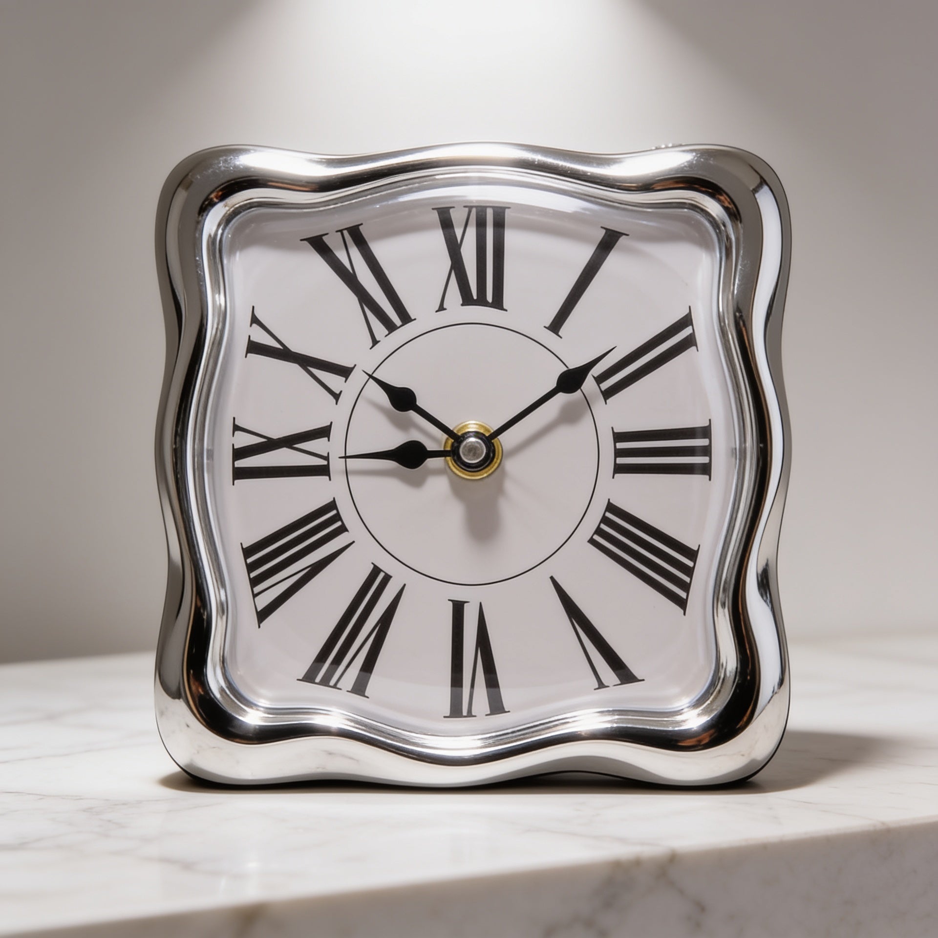 Surreal Melting Shelf Clock — Silver