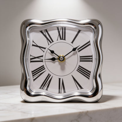 Surreal Melting Shelf Clock — Silver