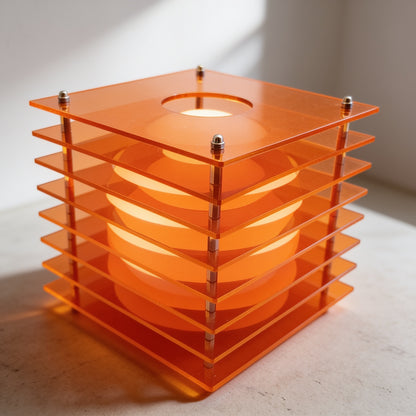 Acrylic Sphere Ambient Desk Lamp — Orange
