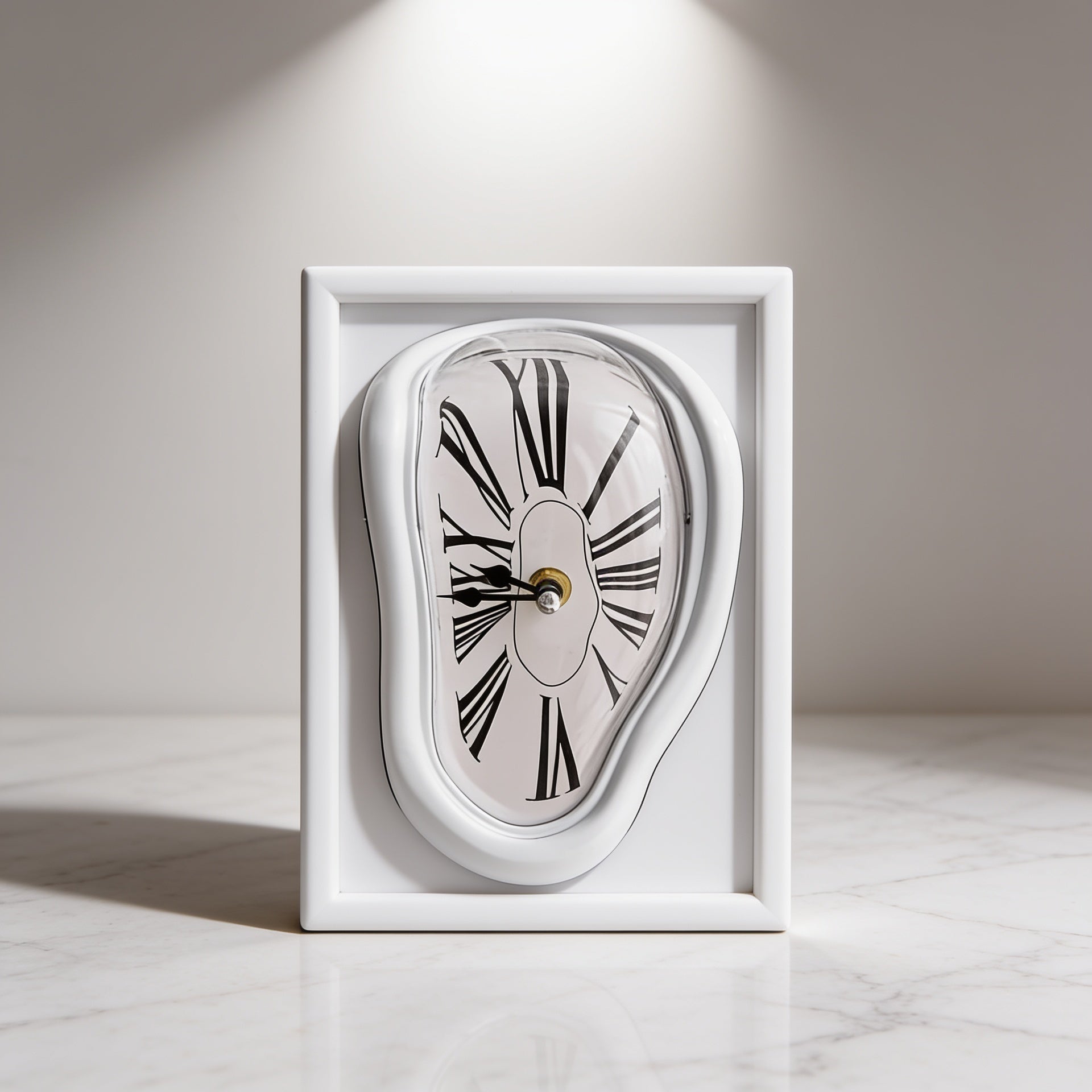 Surreal Melting Shelf Clock — White