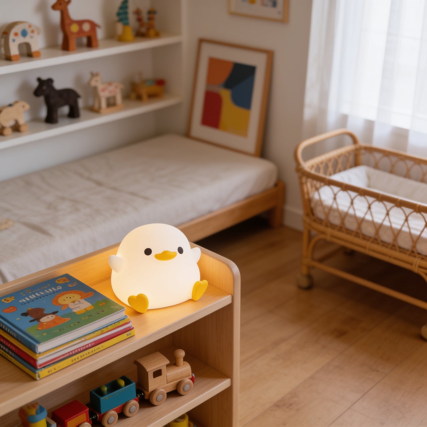 Silicone Duck LED Night Light lifestyle close-up