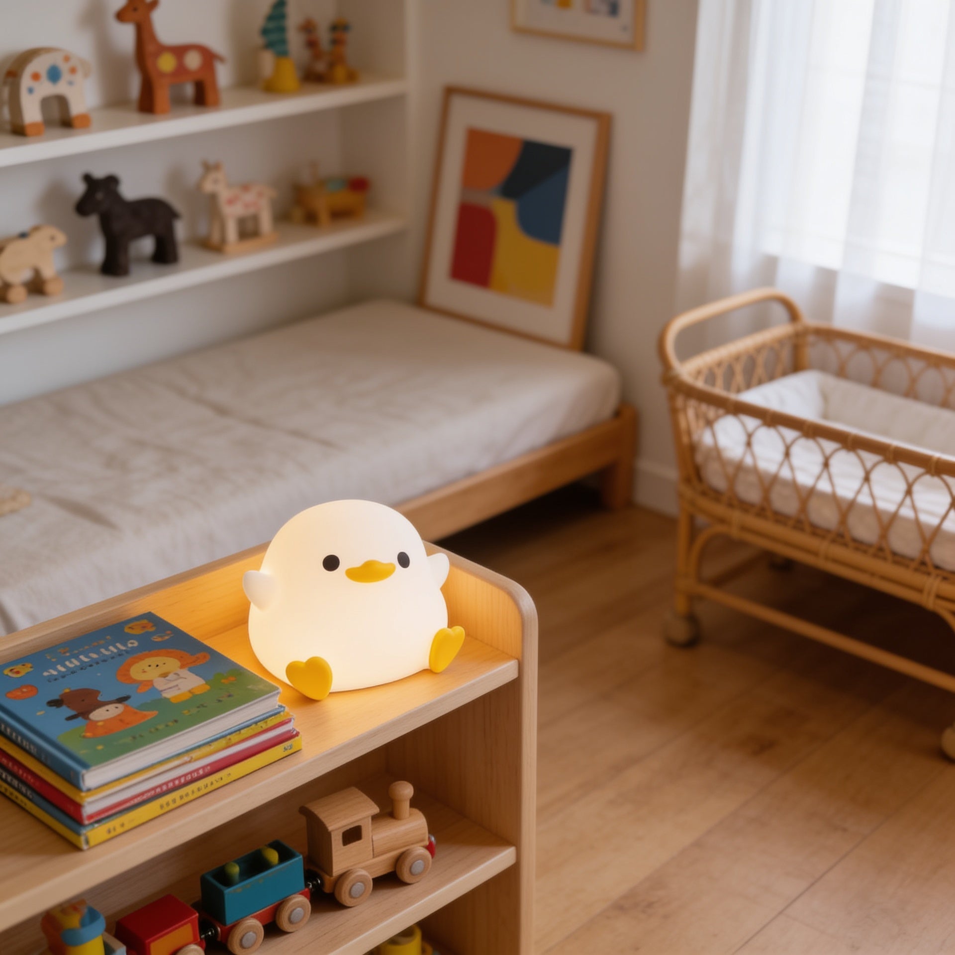 Silicone Duck LED Night Light lifestyle close-up