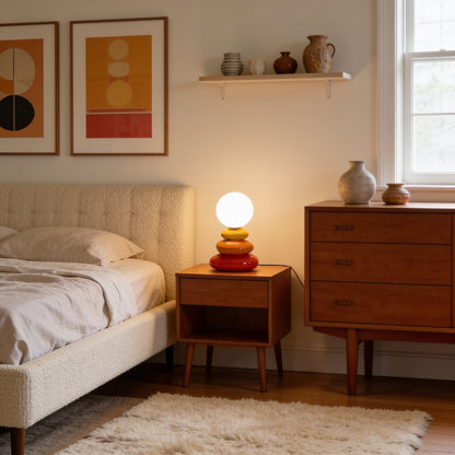 Ceramic Stacked LED Table Lamp lifestyle room